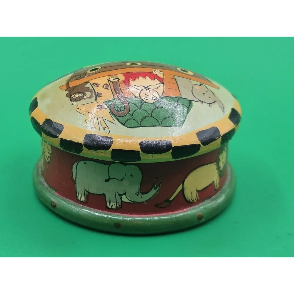 VTG Midwest of Cannon Falls Noah's Ark Lacquered‎ Trinket Box Art Religious Gift